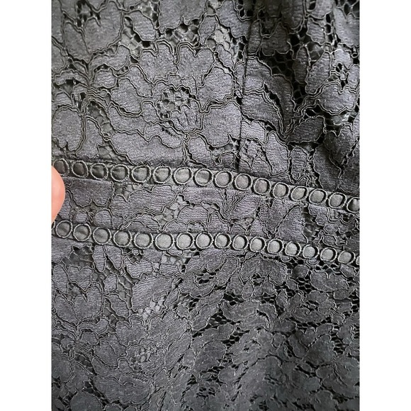 Loft Womens Little Black Dress Sz 14 Lace Fit & Flare Sleeveless Cocktail Party - Picture 3 of 9